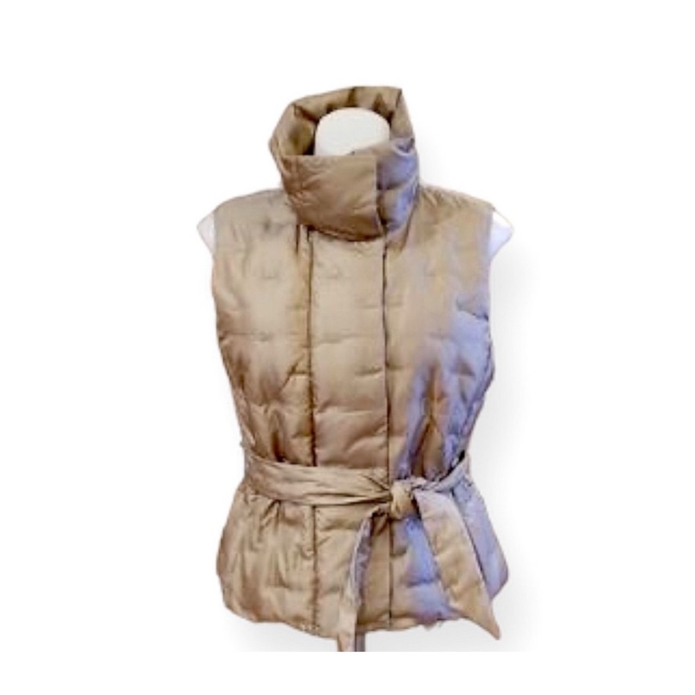Talbots Down Quilted Puffer Belted Vest Colour Tan XL